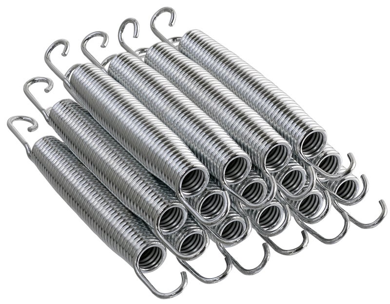 Upper Bounce Machrus Upper Bounce Heavy-Duty Galvanized Steel Trampoline Springs 3.5-9 Inch - with Spring Pull T Hook Tool for Installation - Premium Quality Stainless Steel Trampoline Springs - Set of 15 - Image 1